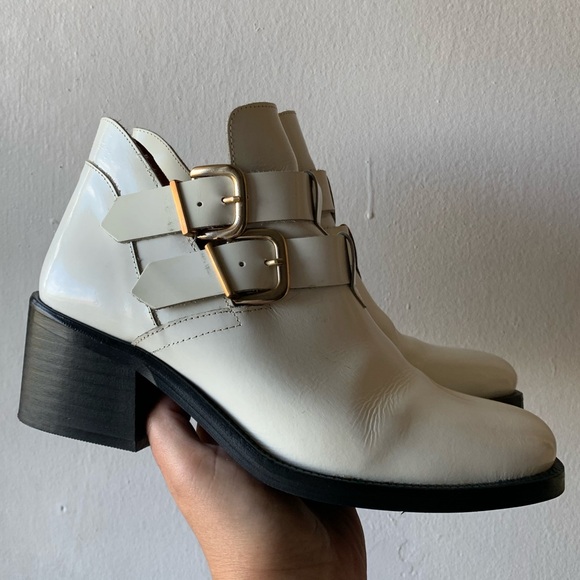 Miista white ankle boots with buckles - Picture 1 of 5
